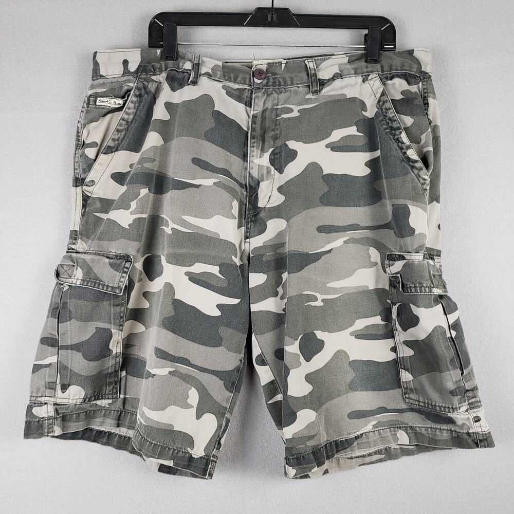Hawks Bay USA Men's 40 Cargo‎ Pocket Camouflage Shorts Gray Urban Streetwear